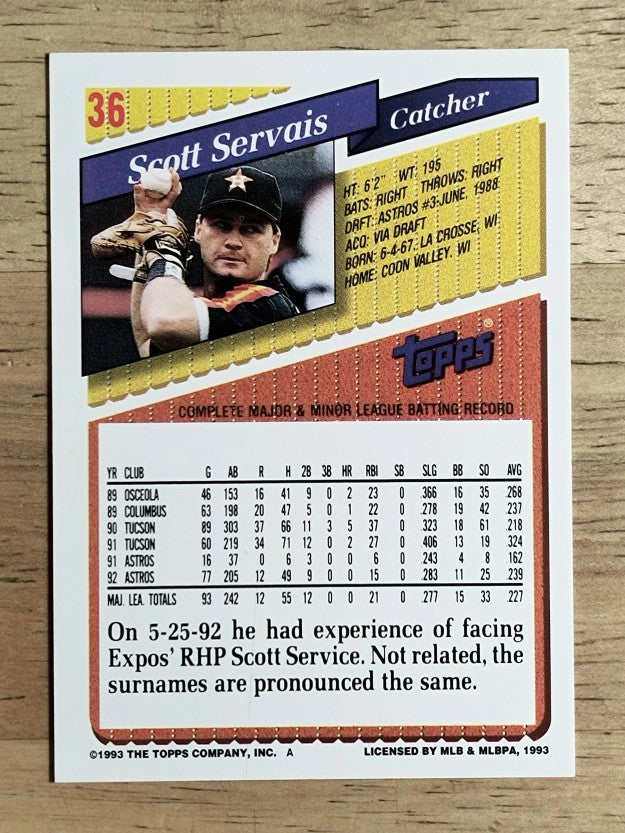 1993 Topps #36 Scott Servais