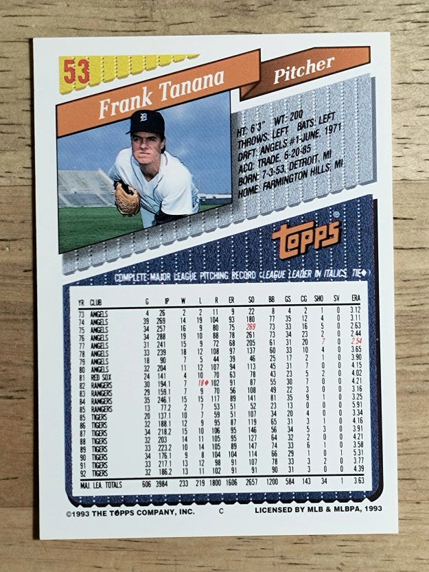 1993 Topps #53 Frank Tanana
