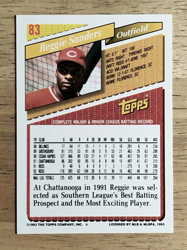 1993 Topps #83 Reggie Sanders
