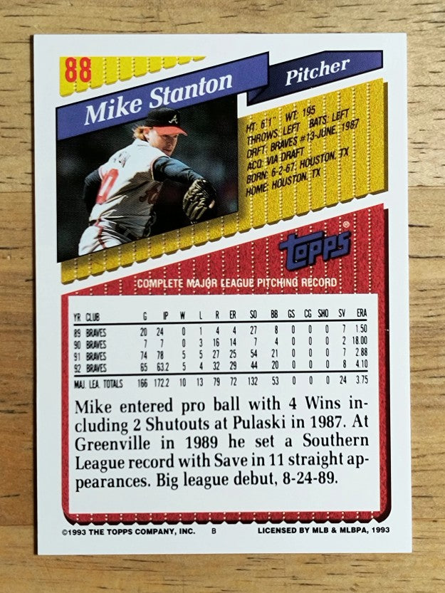 1993 Topps #88 Mike Stanton