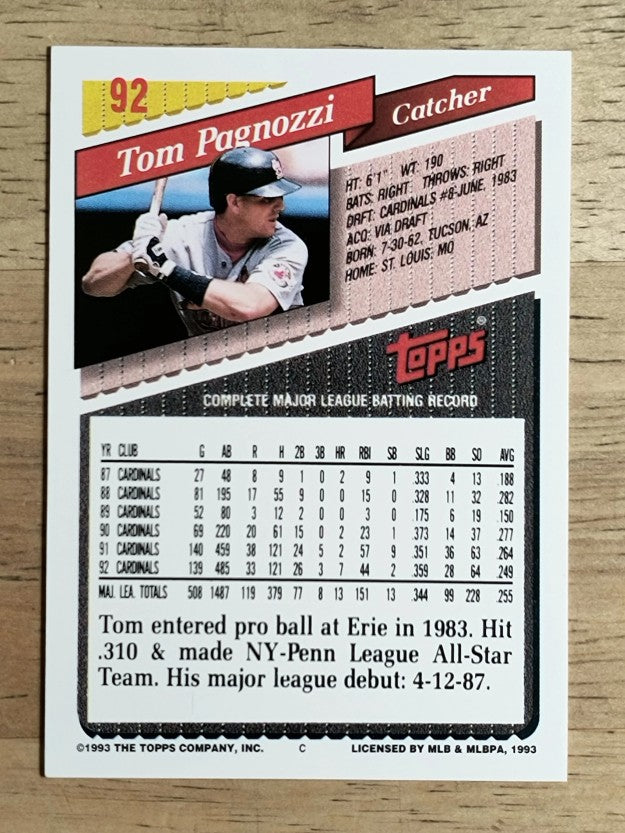 1993 Topps #92 Tom Pagnozzi