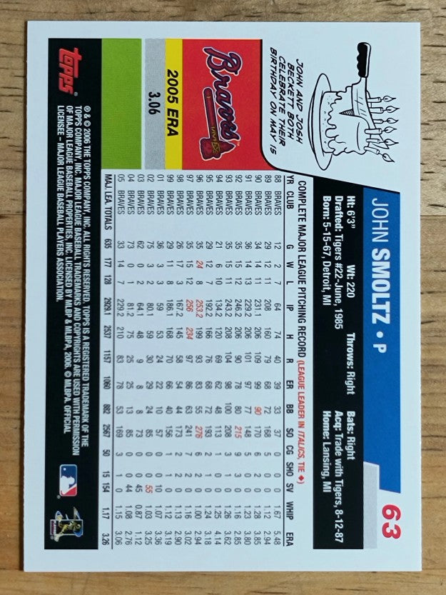 2006 Topps Opening Day #63 John Smoltz