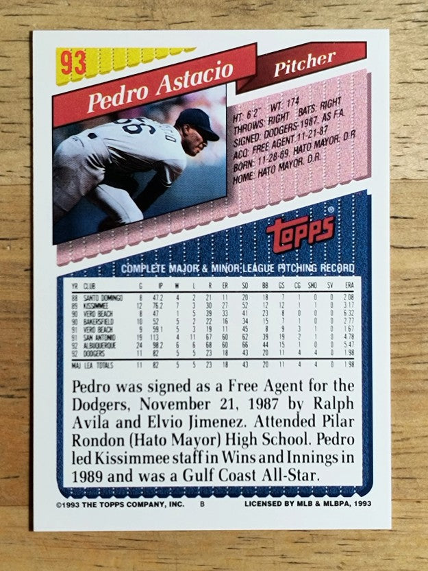 1993 Topps #93 Pedro Astacio