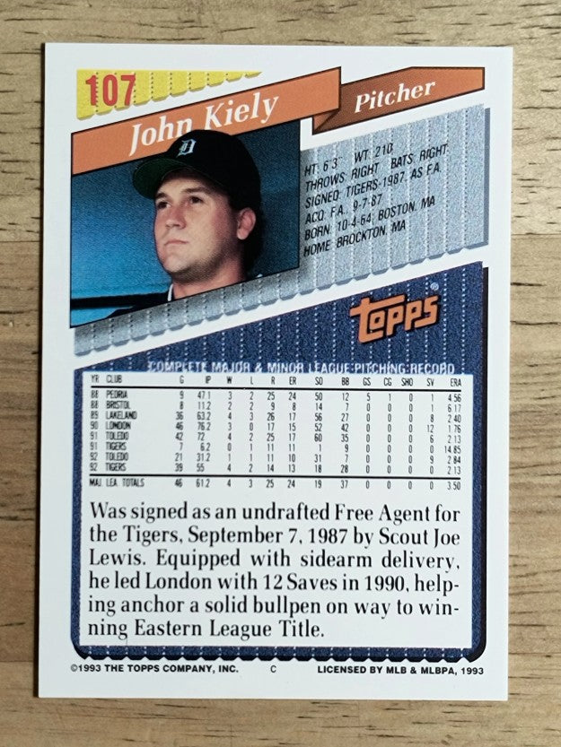 1993 Topps #107 John Kiely