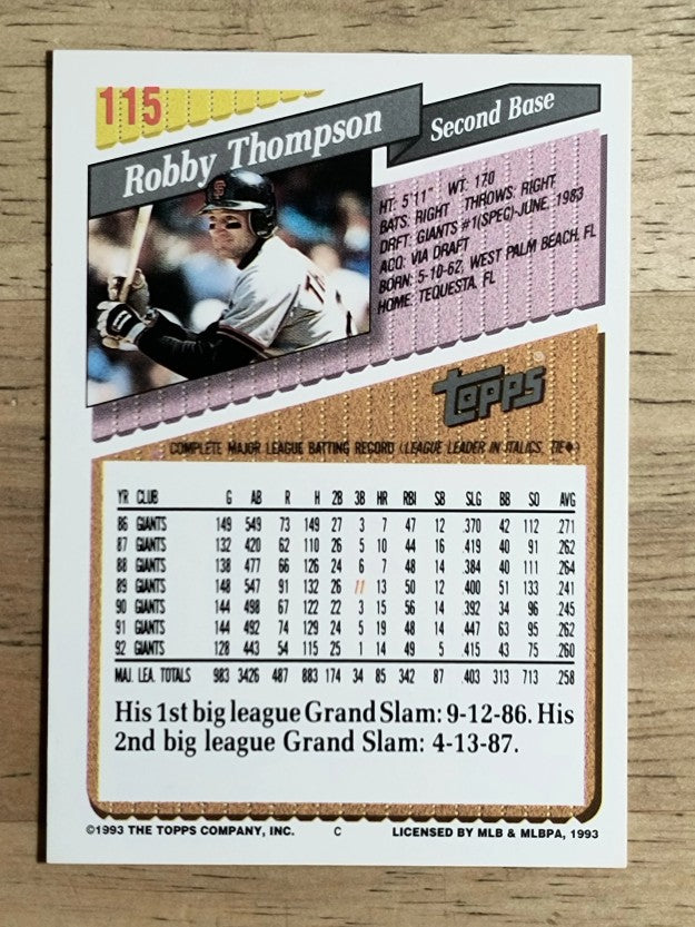 1993 Topps #115 Robby Thompson