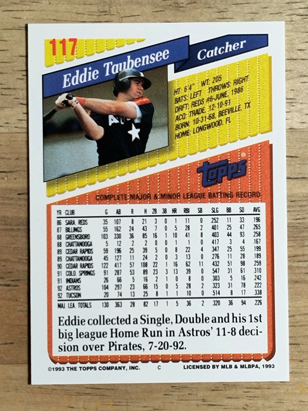 1993 Topps #117 Eddie Taubensee