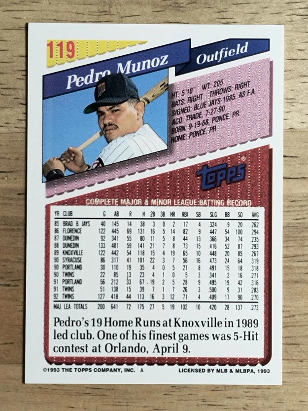 1993 Topps #119 Pedro Munoz
