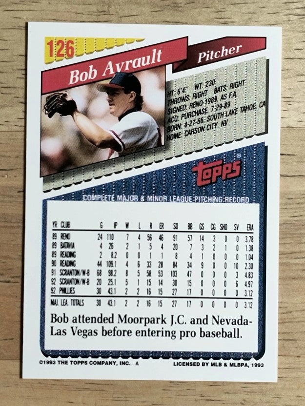 1993 Topps #126 Bob Ayrault
