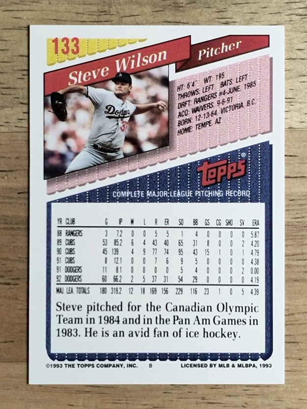 1993 Topps #133 Steve Wilson