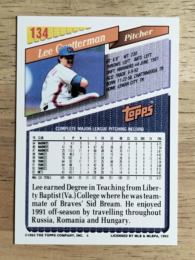 1993 Topps #134 Lee Guetterman