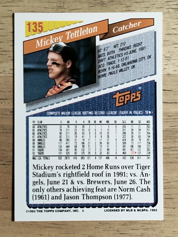 1993 Topps #135 Mickey Tettleton