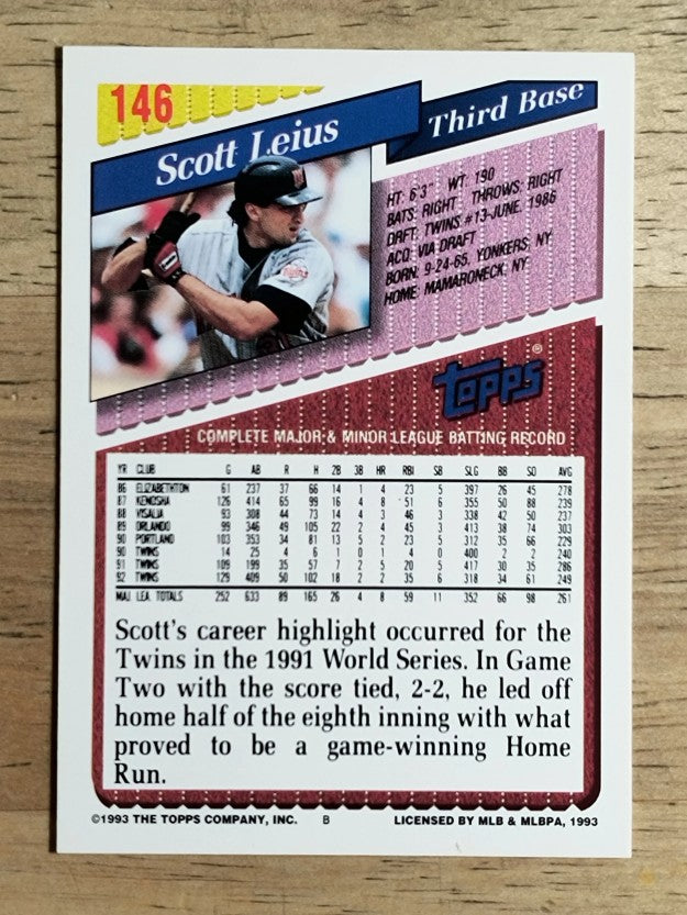 1993 Topps #146 Scott Leius