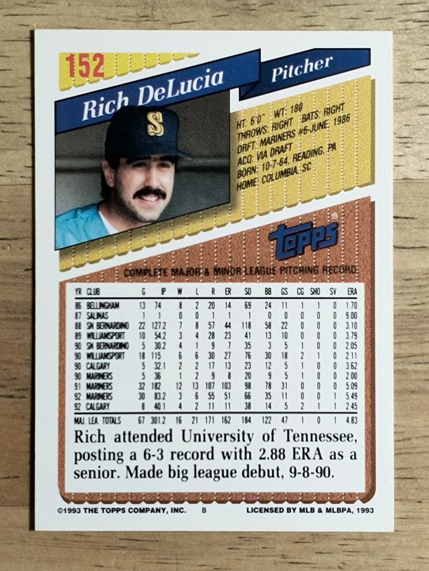 1993 Topps #152 Rich DeLucia