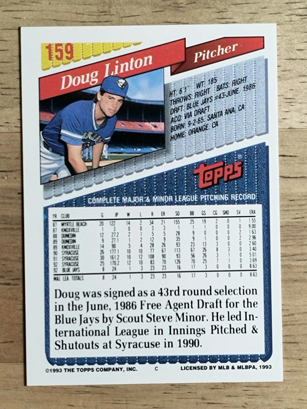 1993 Topps #159 Doug Linton