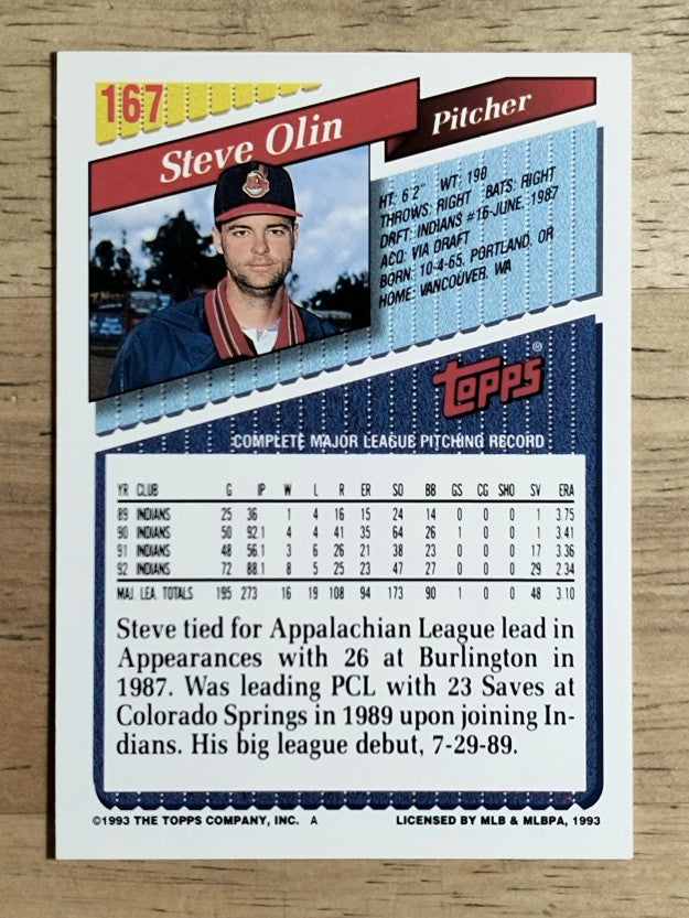 1993 Topps #167 Steve Olin