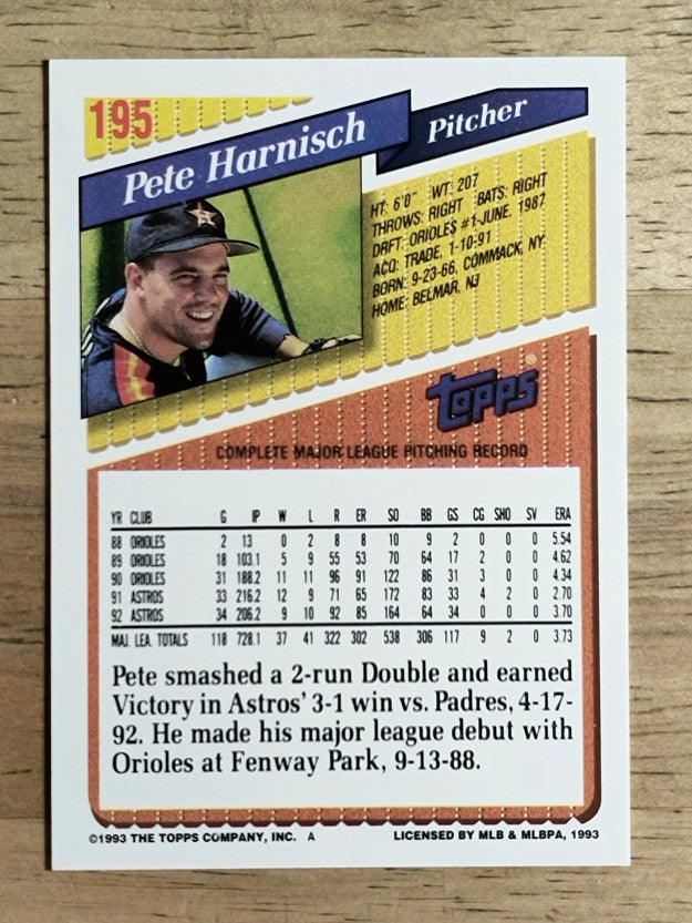 1993 Topps #195 Pete Harnisch