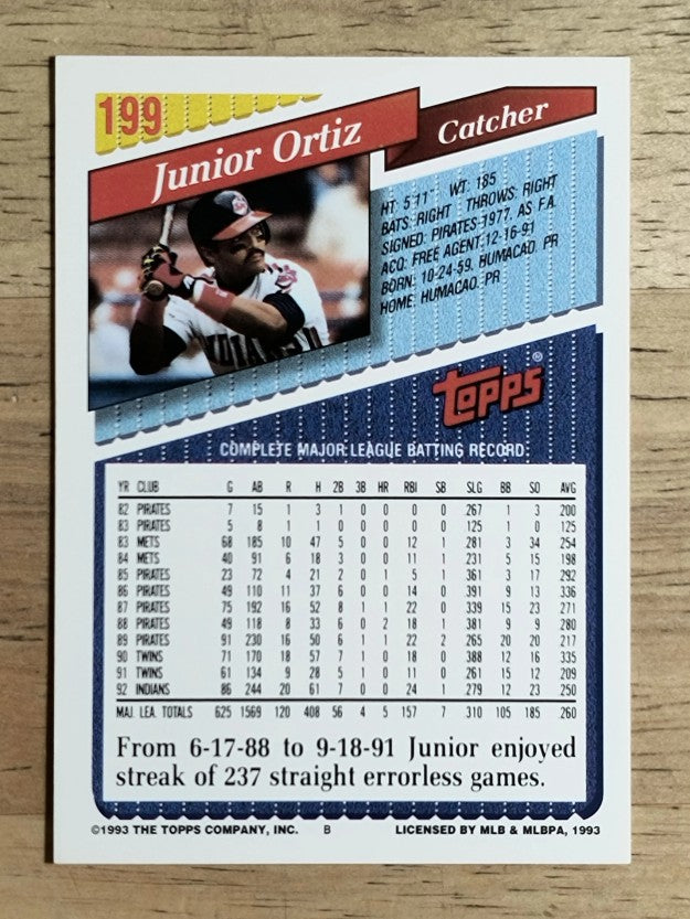 1993 Topps #199 Junior Ortiz