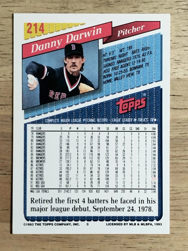 1993 Topps #214 Danny Darwin