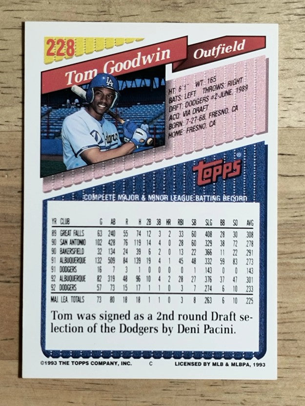 1993 Topps #228 Tom Goodwin