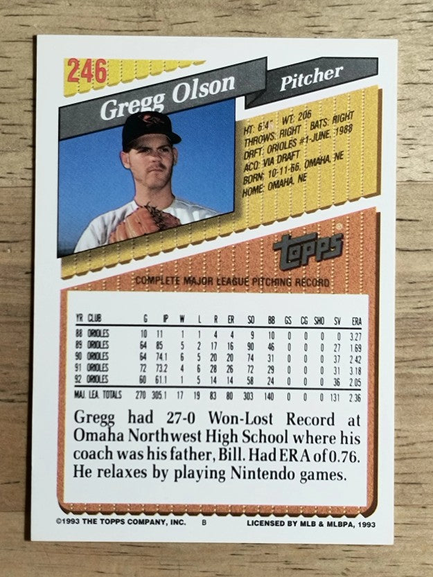 1993 Topps #246 Gregg Olson
