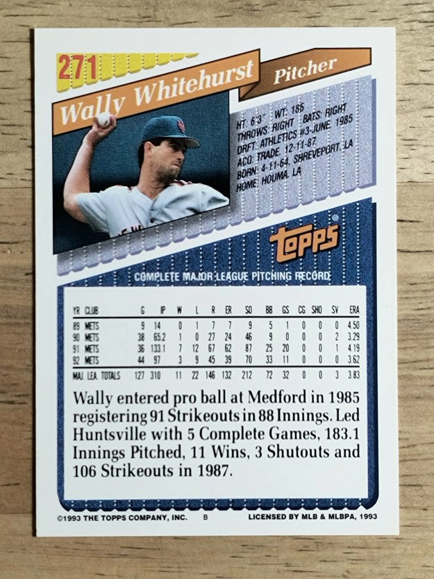 1993 Topps #271 Wally Whitehurst