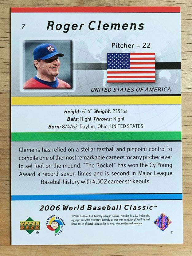 2006 Upper Deck World Baseball Classic Box Set #7 Roger Clemens