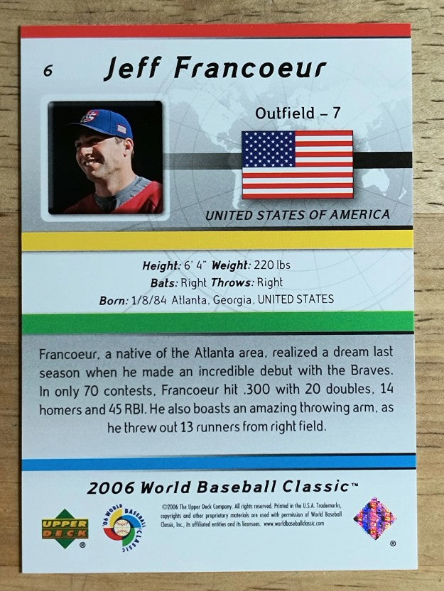 2006 Upper Deck World Baseball Classic Box Set #6 Jeff Francoeur
