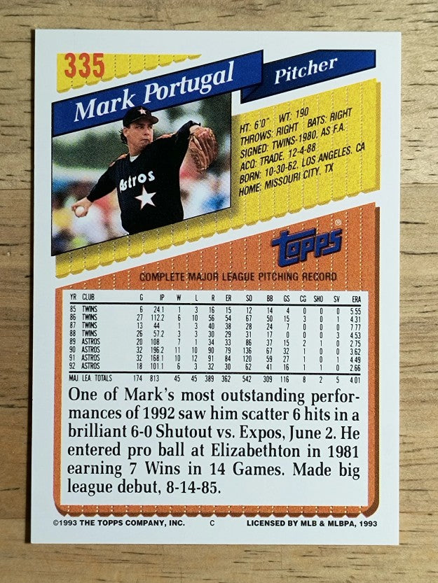 1993 Topps #335 Mark Portugal