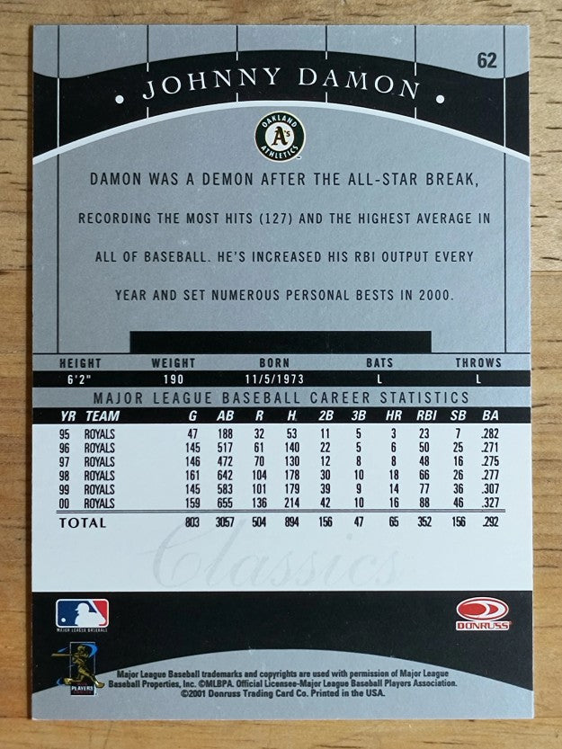 2001 Donruss Classics #62 Johnny Damon