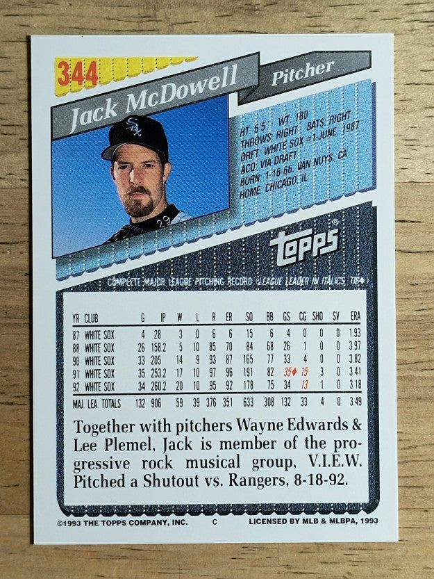 1993 Topps #344 Jack McDowell