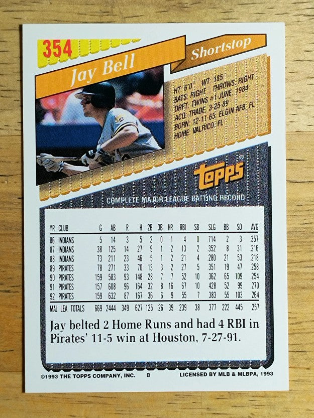 1993 Topps #354 Jay Bell