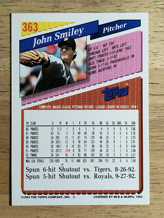 1993 Topps #363 John Smiley