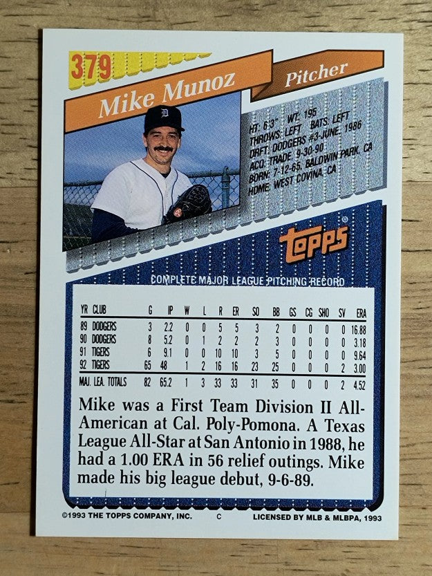 1993 Topps #379 Mike Munoz