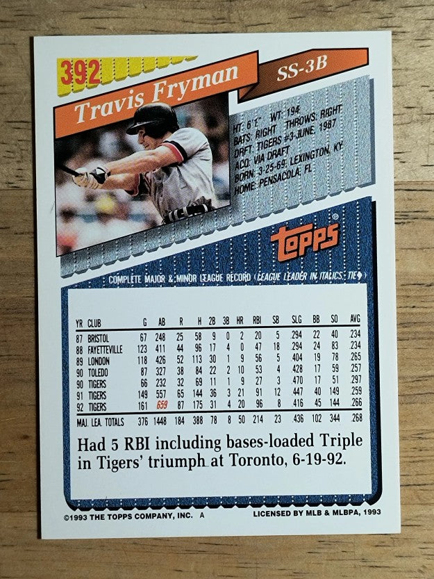 1993 Topps #392 Travis Fryman