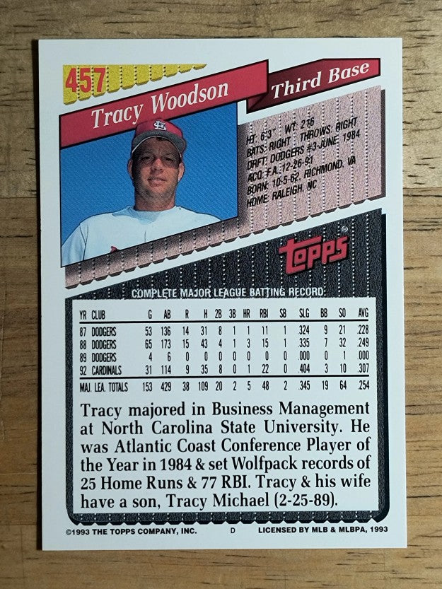 1993 Topps #457 Tracy Woodson