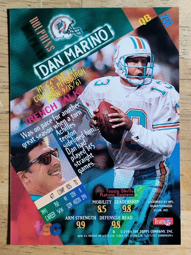 1994 Stadium Club Frequent Scorer Points Upgrades #200 Dan Marino