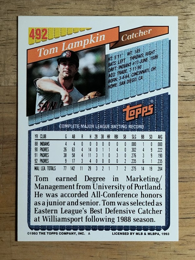 1993 Topps #492 Tom Lampkin