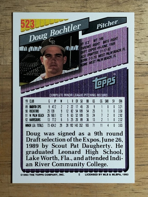 1993 Topps #523 Doug Bochtler RC