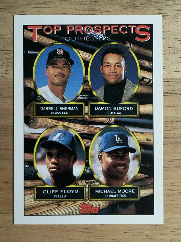 1993 Topps #576 Darrell Sherman/Damon Buford/Cliff Floyd/Michael Moore