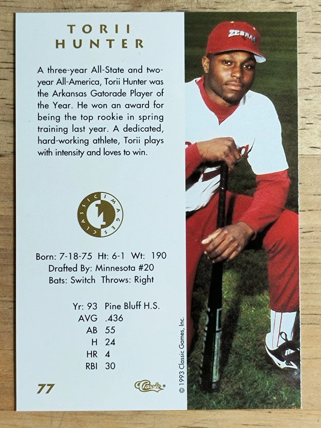 1993-94 Images Four Sport #77 Torii Hunter