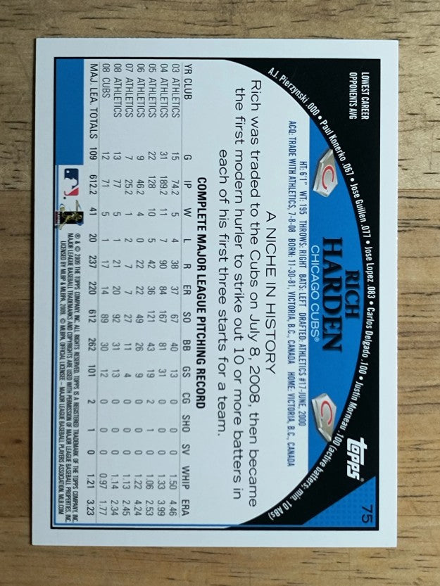 2009 Topps #75 Rich Harden