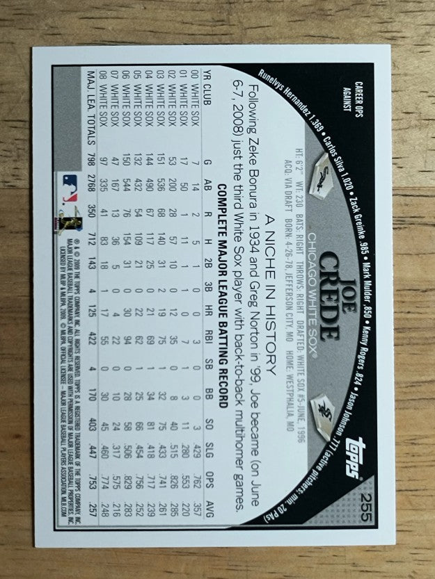2009 Topps #255 Joe Crede