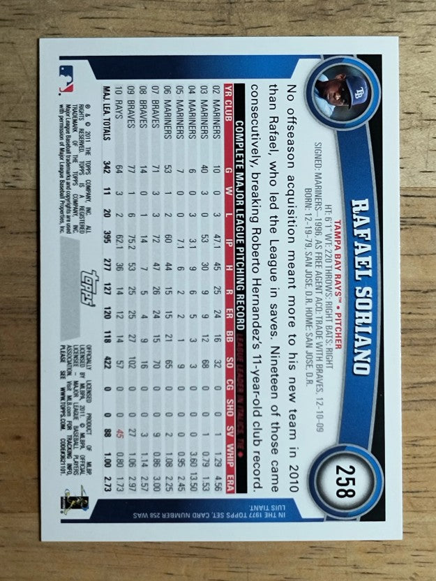 2011 Topps #258 Rafael Soriano