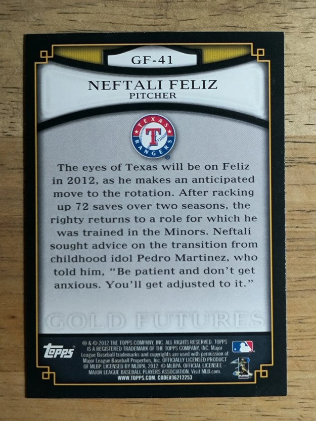 2012 Topps Gold Futures #GF41 Neftali Feliz