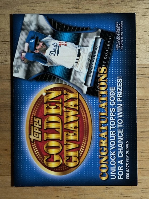 2012 Topps Golden Giveaway Code Cards #GGC10 Sandy Koufax
