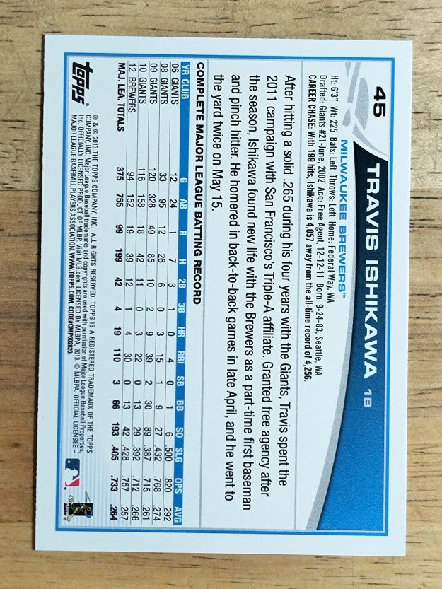2013 Topps #45 Travis Ishikawa