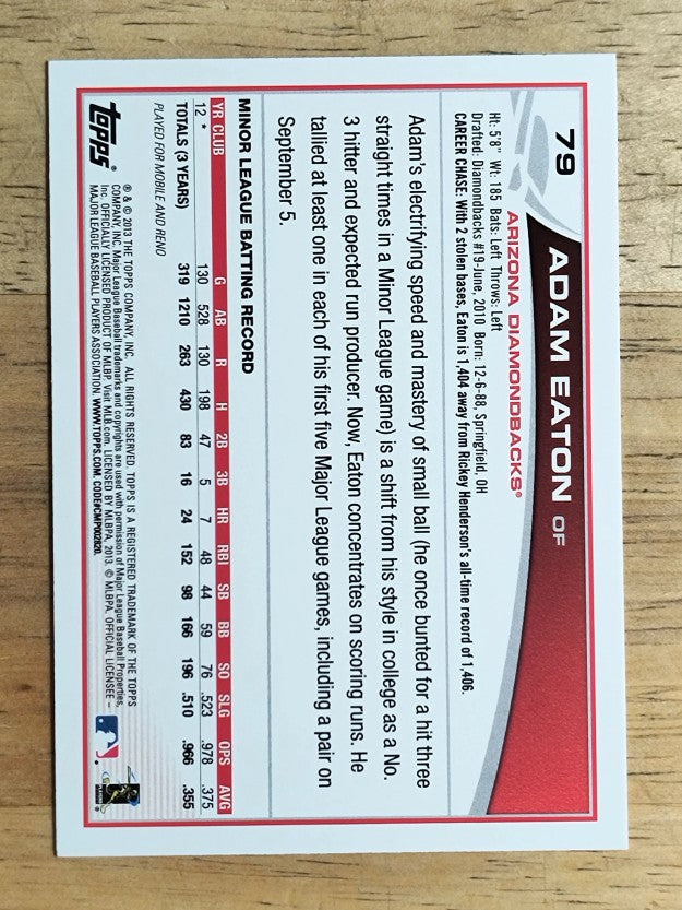 2013 Topps #79 Adam Eaton RC