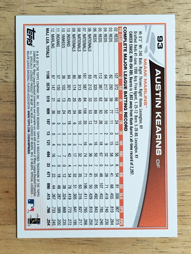 2013 Topps #93 Austin Kearns