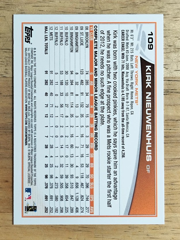 2013 Topps #109 Kirk Nieuwenhuis