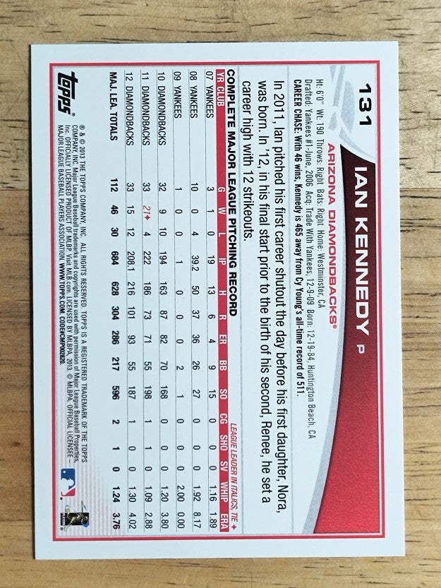 2013 Topps #131 Ian Kennedy